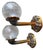 1920s Pair of Antique Art Deco Silver on Bronze Wall Light Sconces For Sale - Image 5 of 7