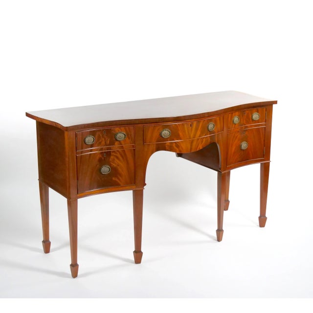 Early 20th Century Early 20th Century George III Flame Mahogany Serpentine Sideboard / Server For Sale - Image 5 of 12