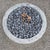 Custom Limestone Texture Fire Pit With Fluted Edges With Fire Pebbles For Sale - Image 9 of 15