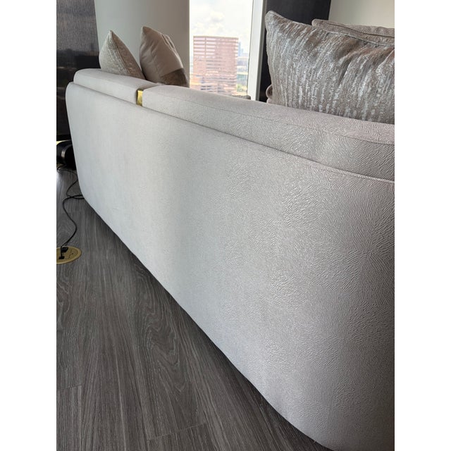 Michael Amini 84.5'' Square Arm Carmela Curved Sofa – Like New For Sale - Image 12 of 14