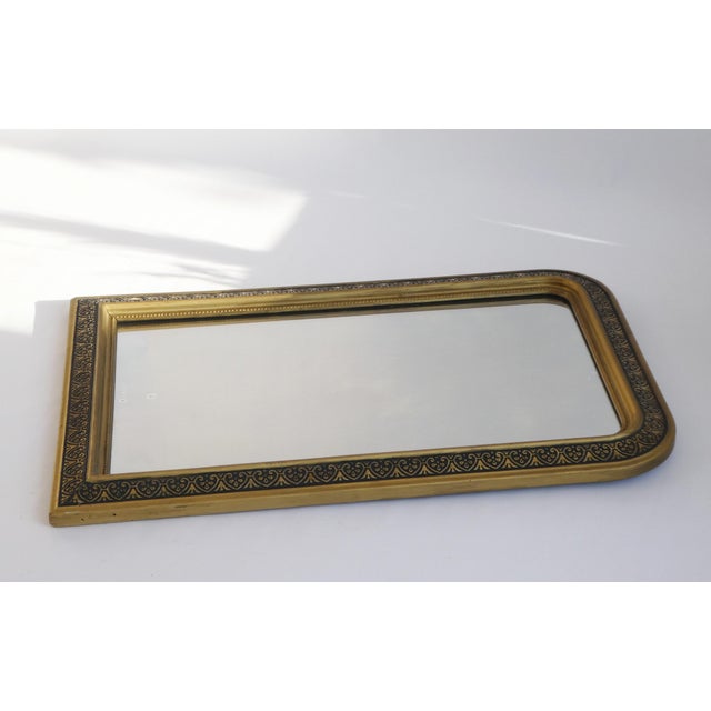 Antique French Louis Philippe Gilded Arched Mantle Mirror, 19th Century For Sale - Image 9 of 13