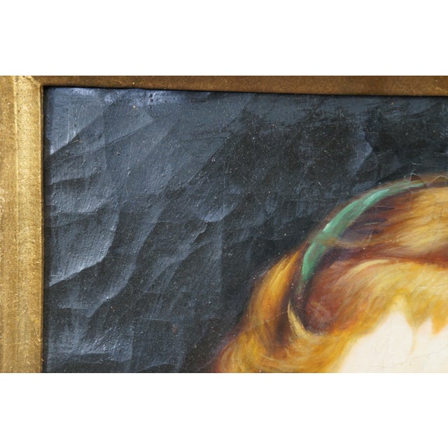 Late 20th Century Kalina Oksana 'The Girl Entreaty' Portrait Painting Ornate Rococo Frame For Sale - Image 12 of 12