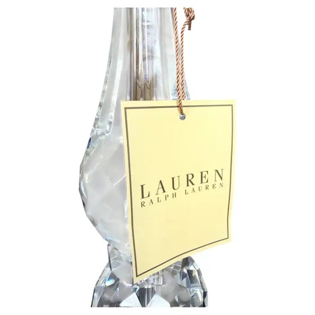 Ralph Lauren Diamond Cut Crystal Table Lamps, Pair For Sale - Image 9 of 9