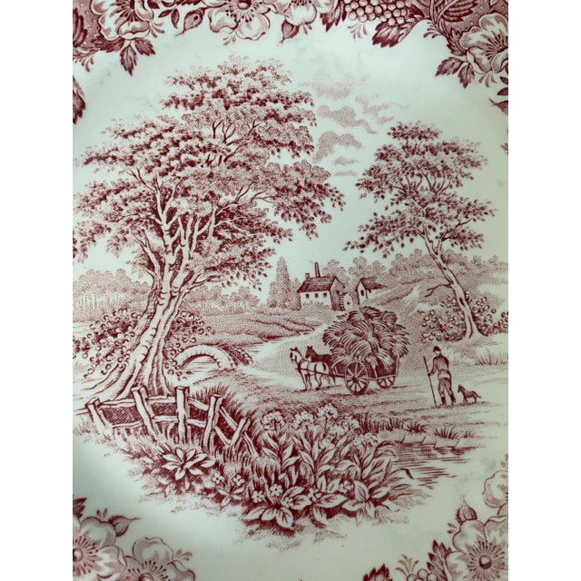 English Ironstone Tableware Kingswood Lunch or Dinner Plates. Pink. S/4. 9 5/8” For Sale - Image 4 of 6