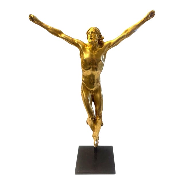 17th Century Corpus Christi, Gilt Bronze Figure on Stand, After Antonio Susini For Sale