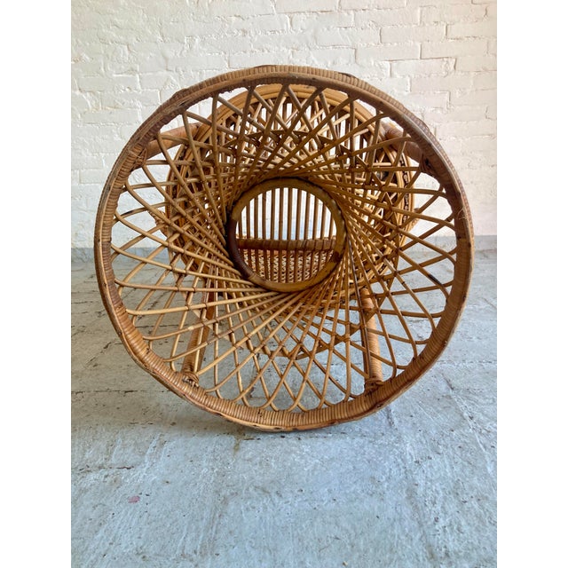 Vintage Italian Peacock Wicker Armchair, 1960s For Sale - Image 14 of 15