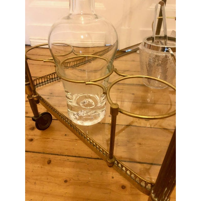 Gold Neoclassical Tea Trolley in Brass with Angel Figurines, 1950s For Sale - Image 8 of 15