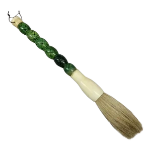 Vintage Green Jade and Bone Chinese Calligraphy Brush