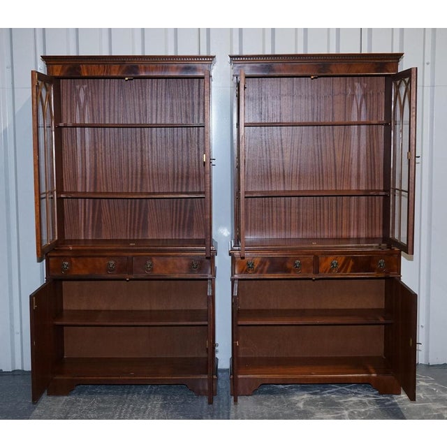 Georgian Display Cabinets with Brass Lion Handles, Set of 2 For Sale - Image 12 of 18