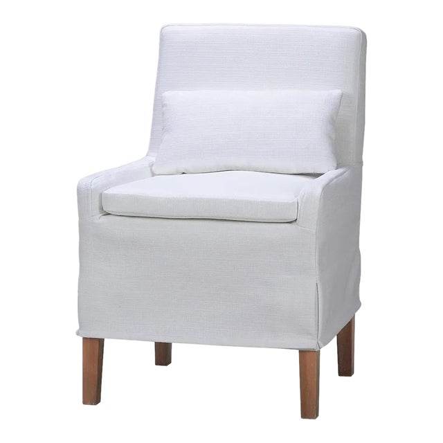 Coastal Slipcovered Dining Chair For Sale