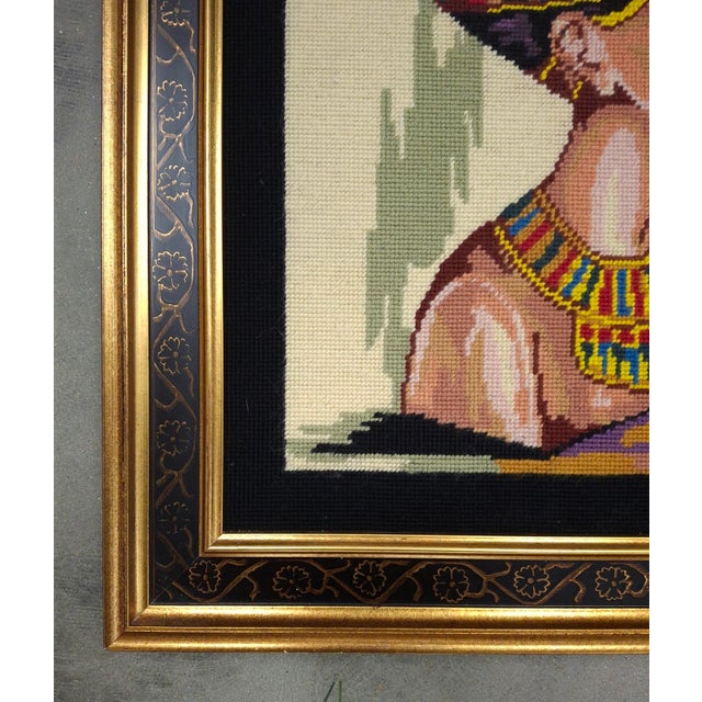 Tan Rosemary Pipkin Jackson (American 20th Century), Nefertiti Needlework Panel, Signed For Sale - Image 8 of 12