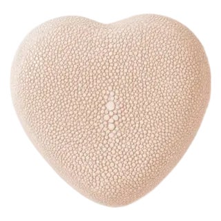 AERIN Faux Shagreen Heart Box, Blush For Sale
