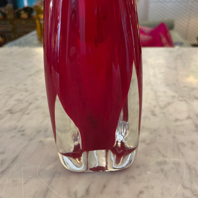 Geoffrey Baxter Ruby Red Glass Beak Vase for Whitefriars England For Sale - Image 12 of 13