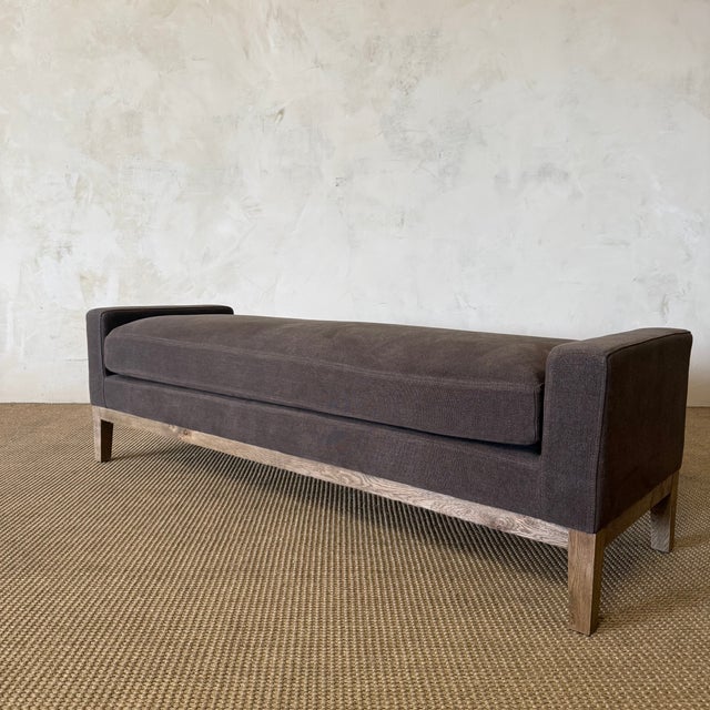 Gemma Bench - Cafe Noir Elevate the look and feel of your room with this chic linen upholstered white oak bench. Featuring...