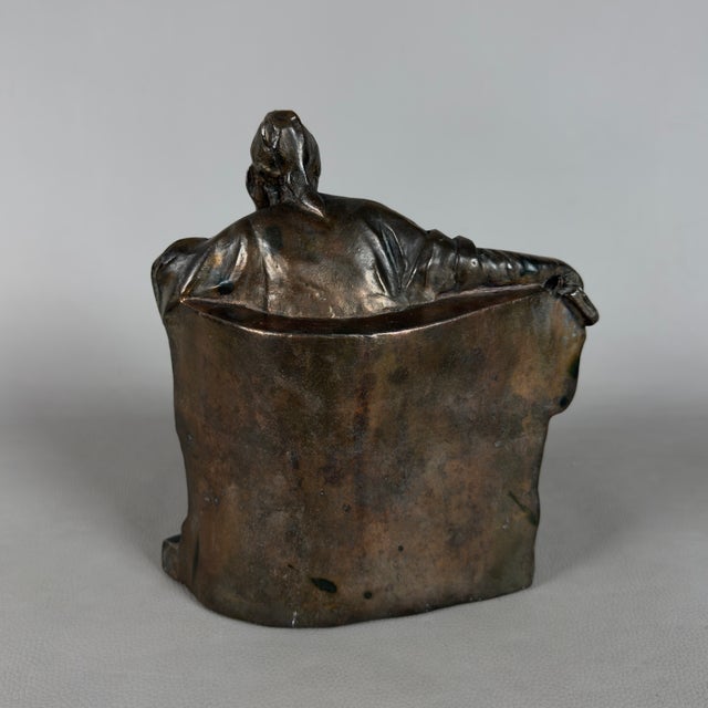 Antique Early 20th Century Dante Alighieri Sculpture in Metal For Sale - Image 3 of 11