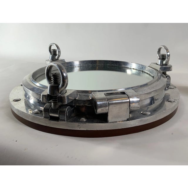 23 Inch Aluminum Ship’s Porthole Mirror For Sale In Boston - Image 6 of 8
