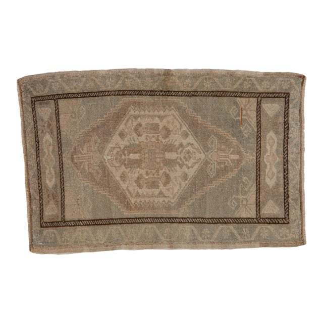 Vintage Distressed Oushak Rug Mat - 1'11" X 3' For Sale