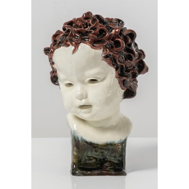Austrian Ceramic Head Sculpture by Friedrich Goldscheider, 1923 For Sale - Image 8 of 8