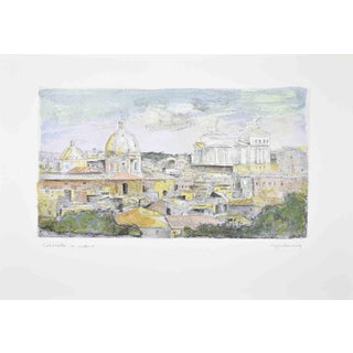 Sigfrido Oliva, View of Roma, Etching, 1980s For Sale