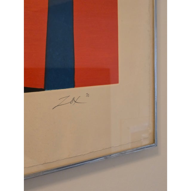 Vintage Mid Century Modern Abstract Lithograph Zox For Sale - Image 9 of 12
