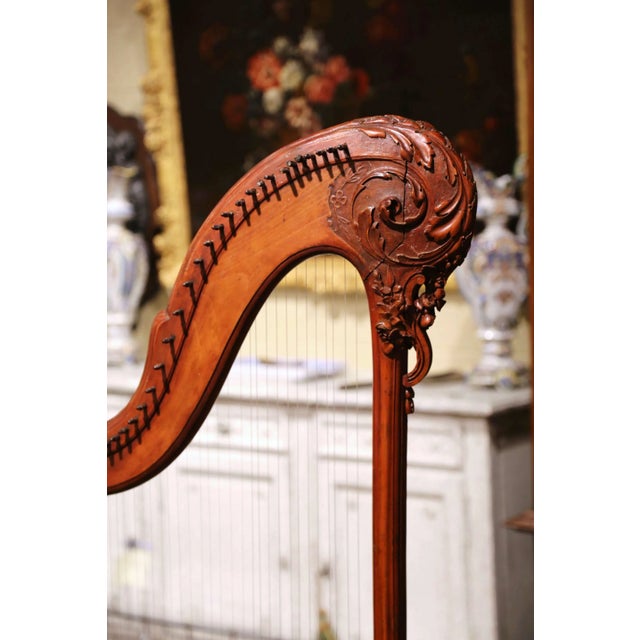 Late 18th Century 18th Century French Maple Decorative Harp With Hand Painted Chinoiserie Motifs For Sale - Image 5 of 13