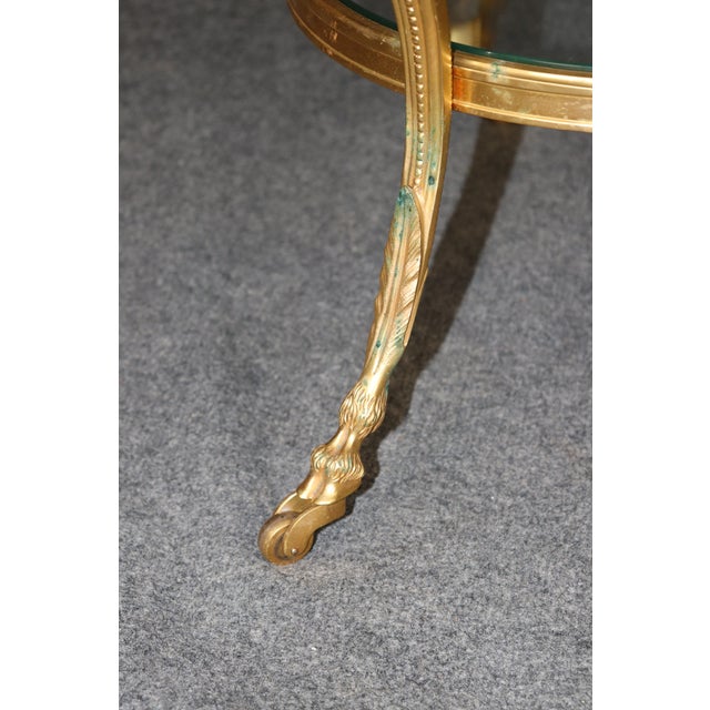 1960's Bronze Ramshead Maison Jansen Style Two Tier Coffee Table For Sale - Image 9 of 9