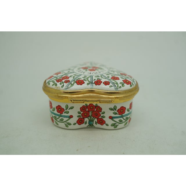 Halcyon Days England Enamel Heart Shaped I Love You Trinket Keepsake Box 2" For Sale - Image 9 of 12