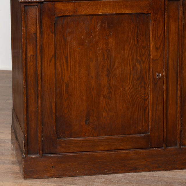 Early 20th Century French Oak Bookcase Cabinet With Glass Doors For Sale - Image 11 of 13