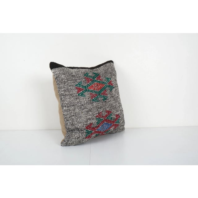 Turkish Gray Kilim Pillow Cover These beautiful 20" x 20" pillow covers were made from an authentic, vintage Turkish rug...