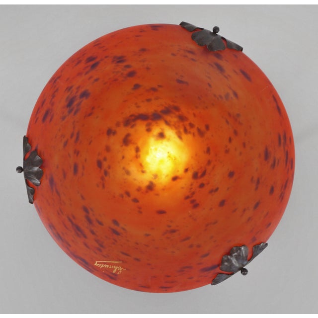 Metal French Art Deco Pendant Light by Charles Schneider 1920s France For Sale - Image 7 of 11