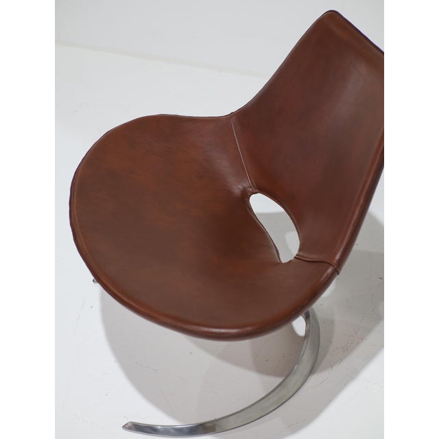 IS63 Scimitar Chair in Cognac Leather by Fabricius and Kastholm for Ivan Schlechter, 1960s For Sale - Image 12 of 16