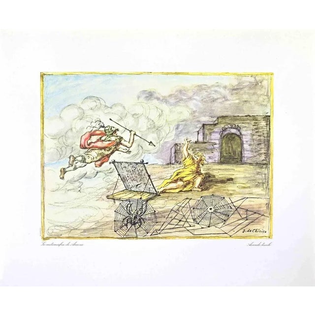 Modern Giorgio De Chirico, The Metamorphosis of Arachne, Vintage Offset Print, 1962 For Sale - Image 3 of 3