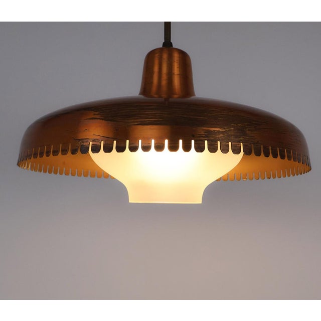 Vintage Copper and Glass Pendant Lamp by Jørn Utzon, 1940s For Sale - Image 6 of 13