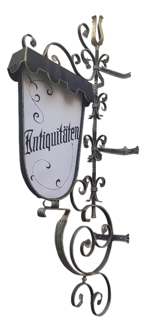 Handmade Illuminated Sign in Wrought Iron