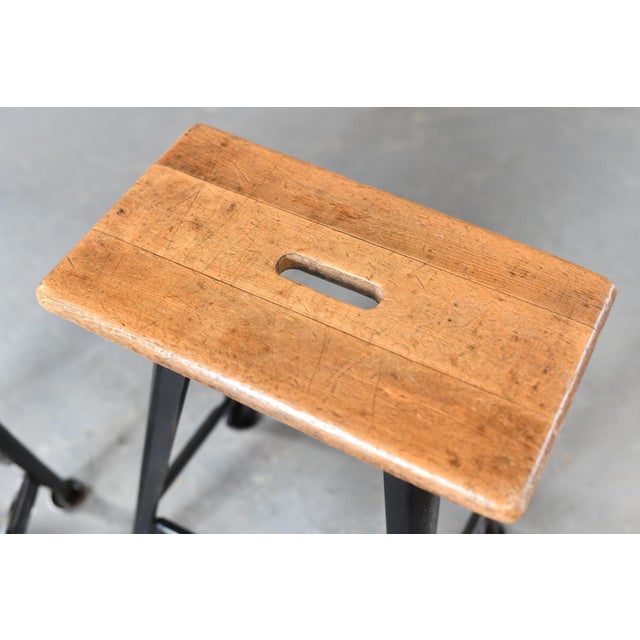 Industrial Factory Stools from Rowac, 1920s, Set of 3 For Sale - Image 9 of 17
