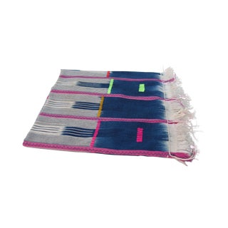 Handwoven African Ikat Throw Blanket For Sale