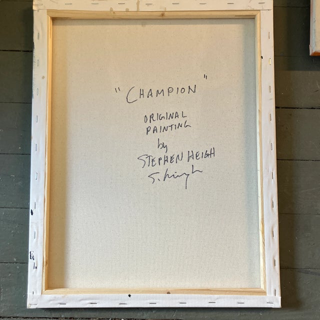 Contemporary Original Stephen Heigh Abstract Painting “Champion” Signed For Sale - Image 4 of 4