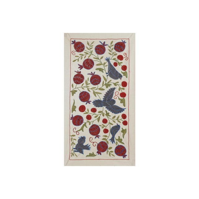 Mid-Century Modern Decorative Suzani Embroidered Cotton Cloth For Sale - Image 3 of 10