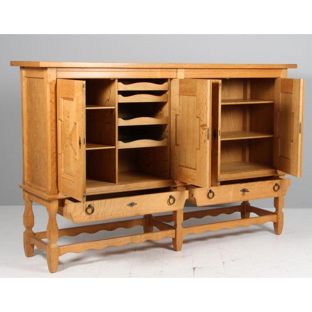 Wood Vintage Danish Highboard by Henning Kjærnulf, 1970s For Sale - Image 7 of 8