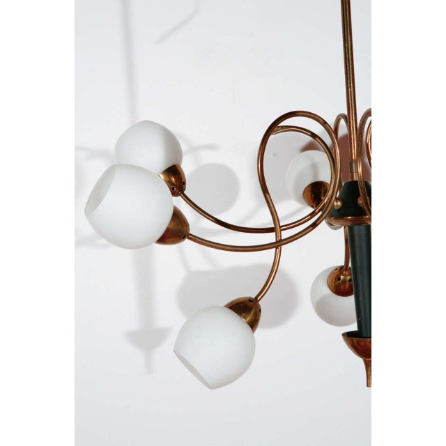 Mid-Century Modern 1950s Nine-Light Italian Fixture Attributed to Stilnovo For Sale - Image 3 of 10