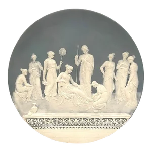 Late 19th Century Jean Baptist Stahl Pate-Sur-Pate / Phanolith Neoclassical Court Scene Charger