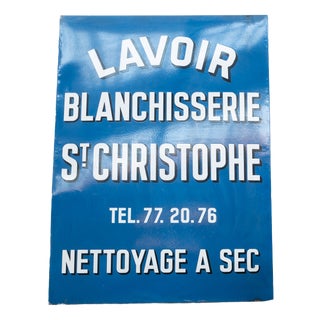 Large Antique Enamel Sign, France, 1950 For Sale
