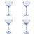 Malden 4-Piece Set Optic Cocktail Glasses, Cocktail Blue For Sale - Image 4 of 4