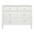 Matthew Izzo Home Michelle Textured White Linen Four Drawer Chest With Glass Top and Brass Knobs For Sale
