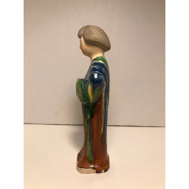 Chinese Vintage Tang Style Chinese Pottery Figurine of a Court Lady For Sale - Image 3 of 8