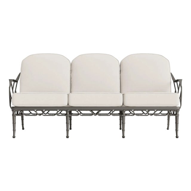 Brown Jordan Calcutta Sofa, Mica frame with Fusion Natural fabric For Sale