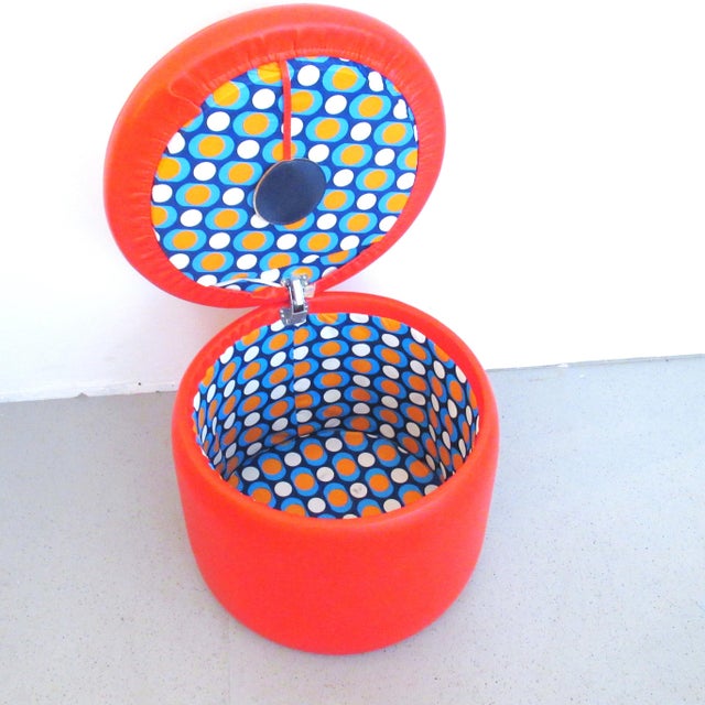 Textile Vintage Psychedelic Pouf, 1970s For Sale - Image 7 of 8