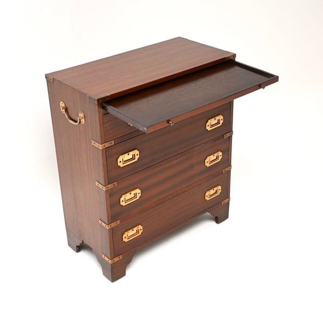Antique Military Campaign Chest of Drawers, 1930 For Sale - Image 3 of 9