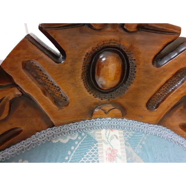 Wood Luigi Philippe Style Armchairs in Maple Wood Upholstered For Sale - Image 7 of 10