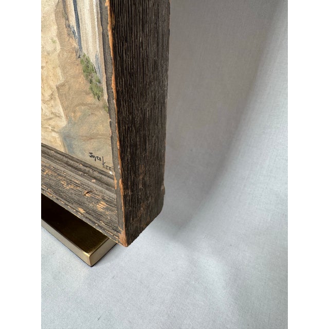 Sky Blue 1960's Vintage Rustic European Post Impressionist Still Life Original Framed Oil Painting on Canvas For Sale - Image 8 of 12